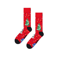 Happy Socks Red Cotton Sock - 36-40