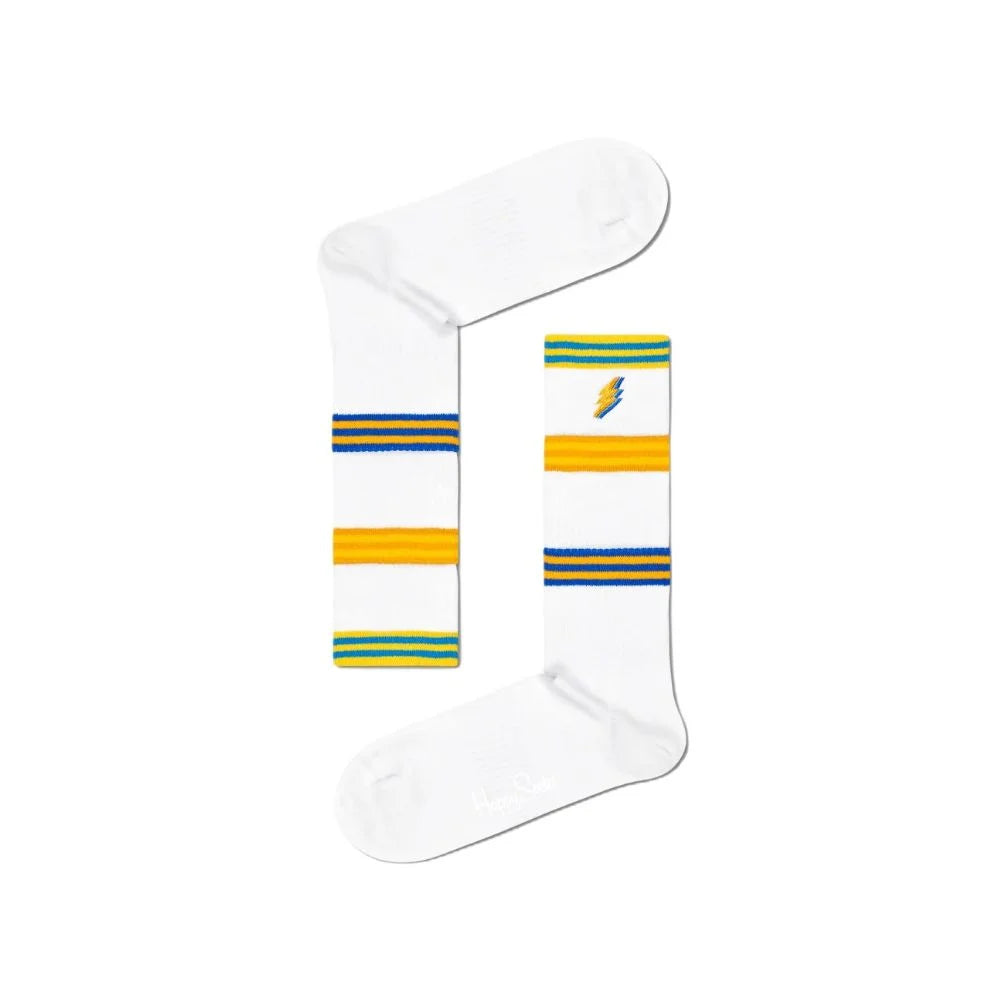 Happy Socks White Cotton Sock - 36-40