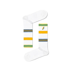 Happy Socks White Cotton Sock - 36-40