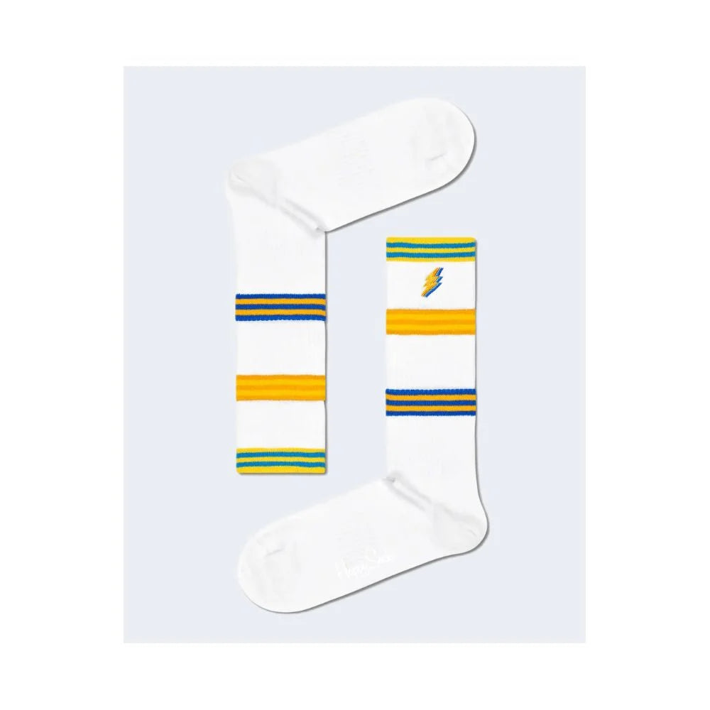 Happy Socks White Cotton Sock - 36-40