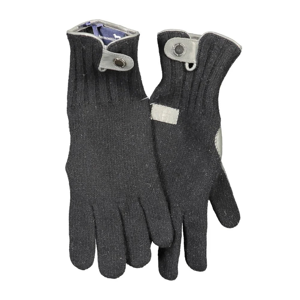 Harmont & Blaine Black Wool Glove - Gloves & Mittens