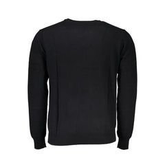 Harmont & Blaine Elegant V-Neck Embroidered Black Sweater - Sweaters