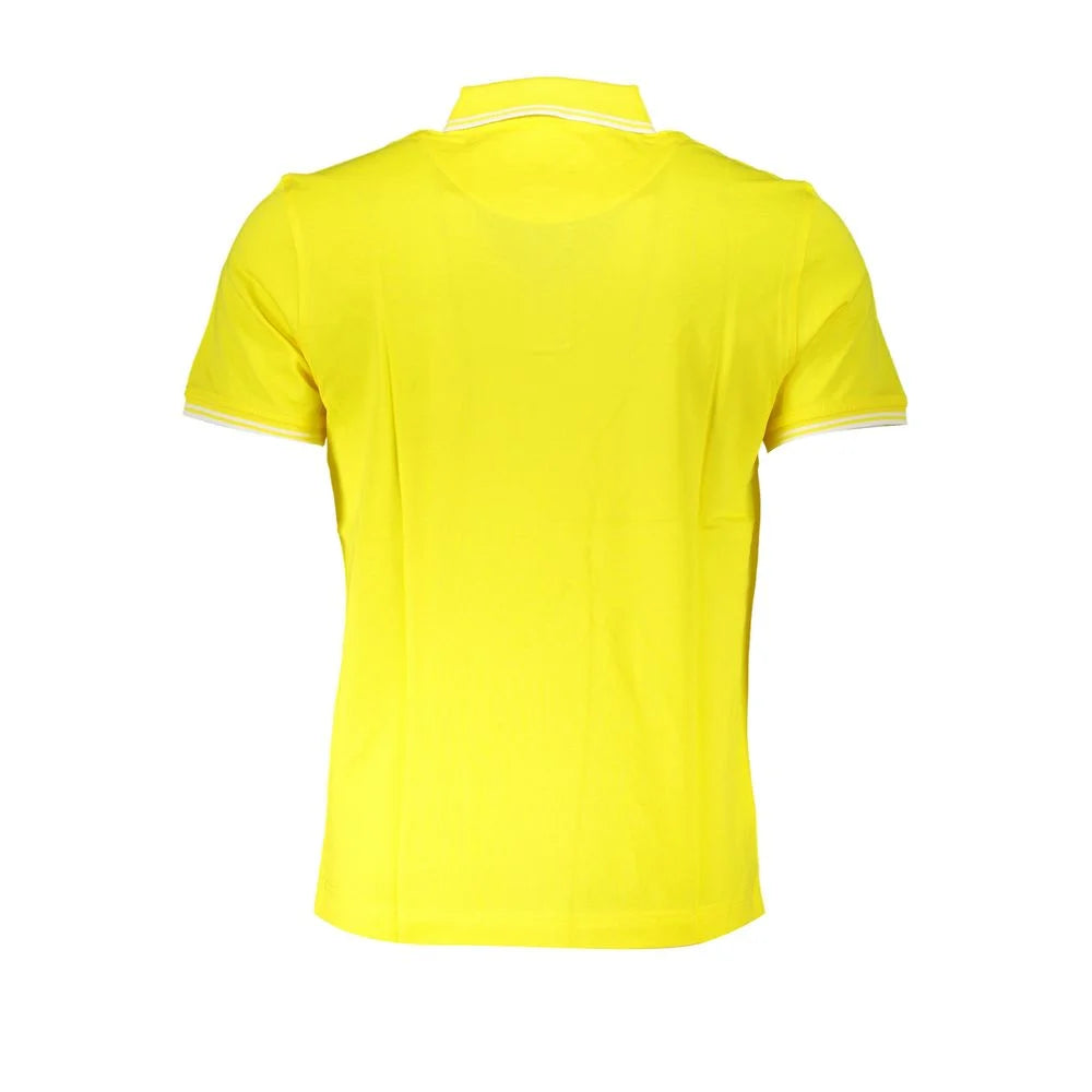 Harmont & Blaine Elegant Yellow Cotton Polo with Contrast Details - L - Polos