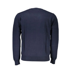 Harmont & Blaine V-Neck Embroidered Blue Sweater - Sweaters