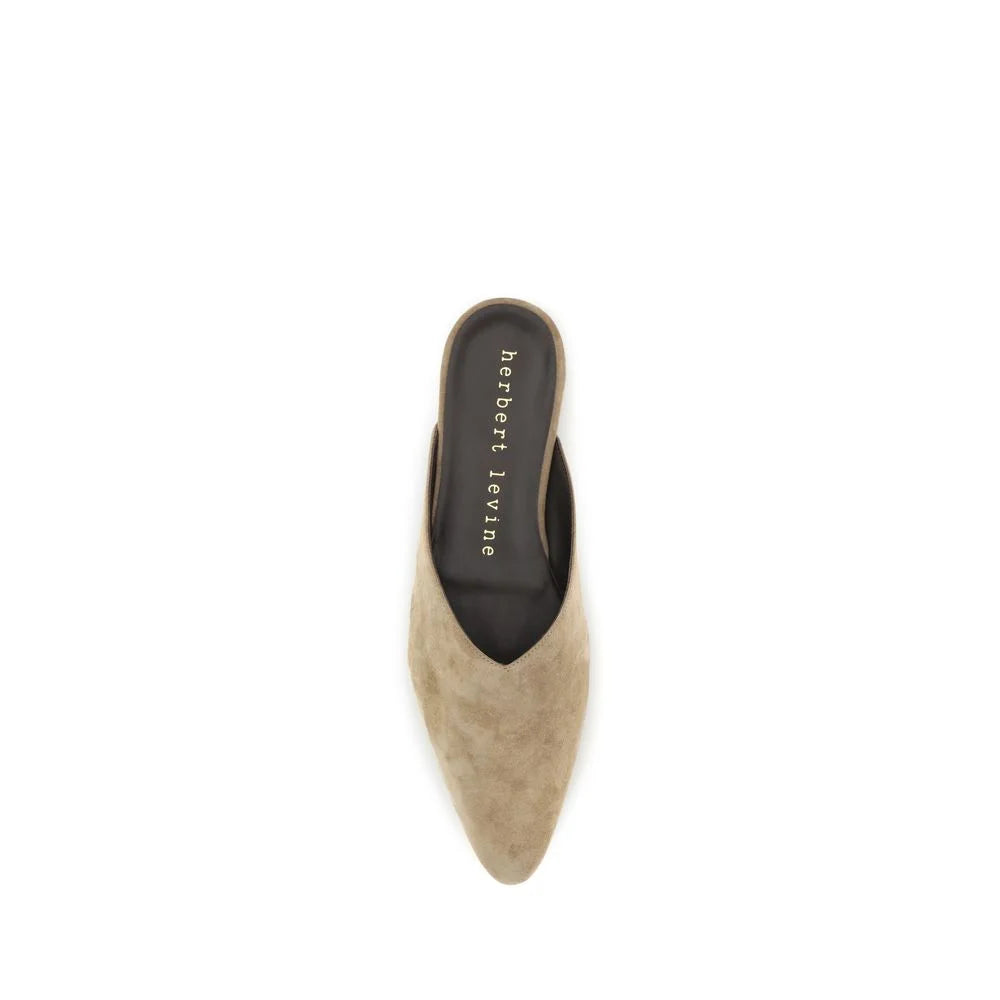 Herbert Levine Beige Calf Leather Bos Taurus Mules