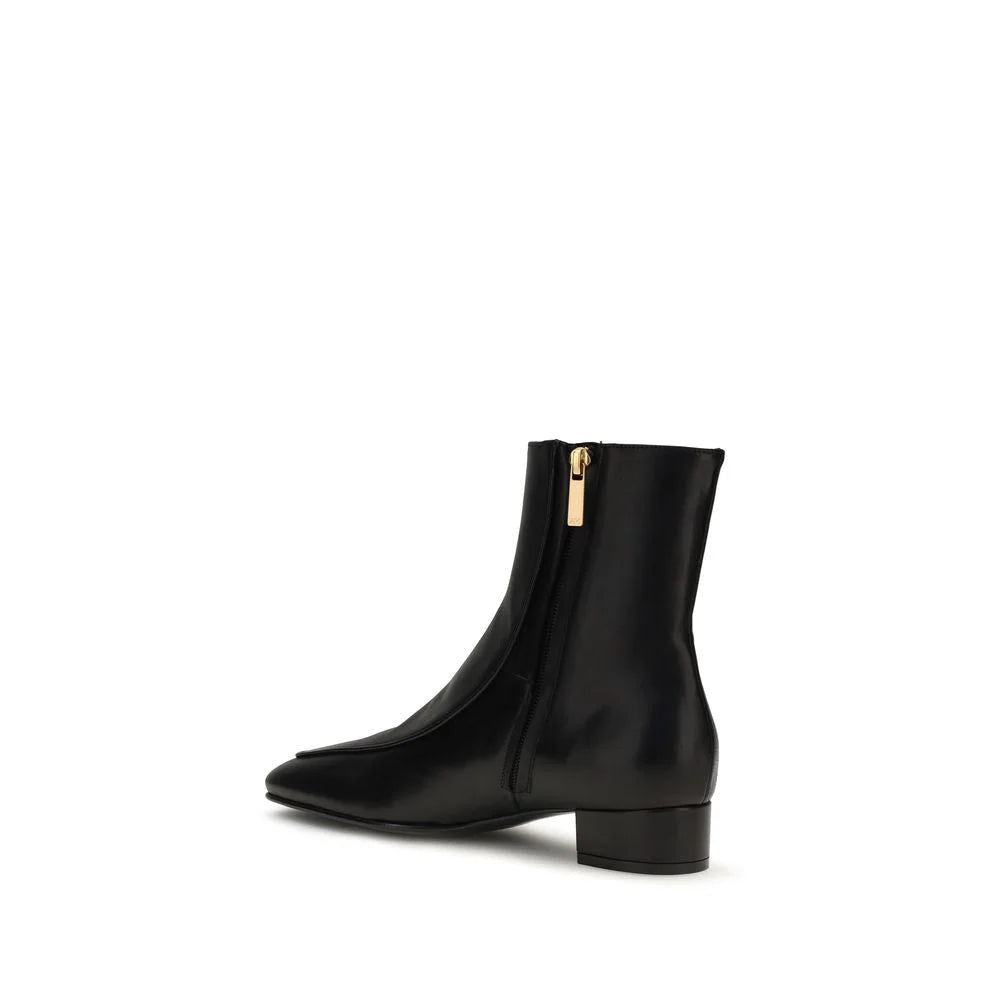 Herbert Levine Black Calf Leather Bos Taurus Ankle Boots