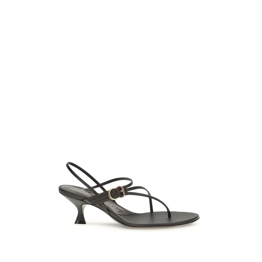 Herbert Levine Brown Calf Leather Bos Taurus Stiletto Heel Sandals