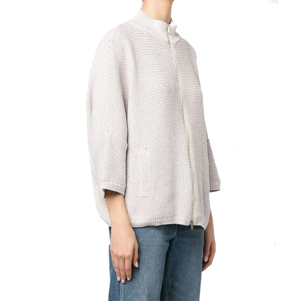 Herno Beige Cotton Cardigan - 42