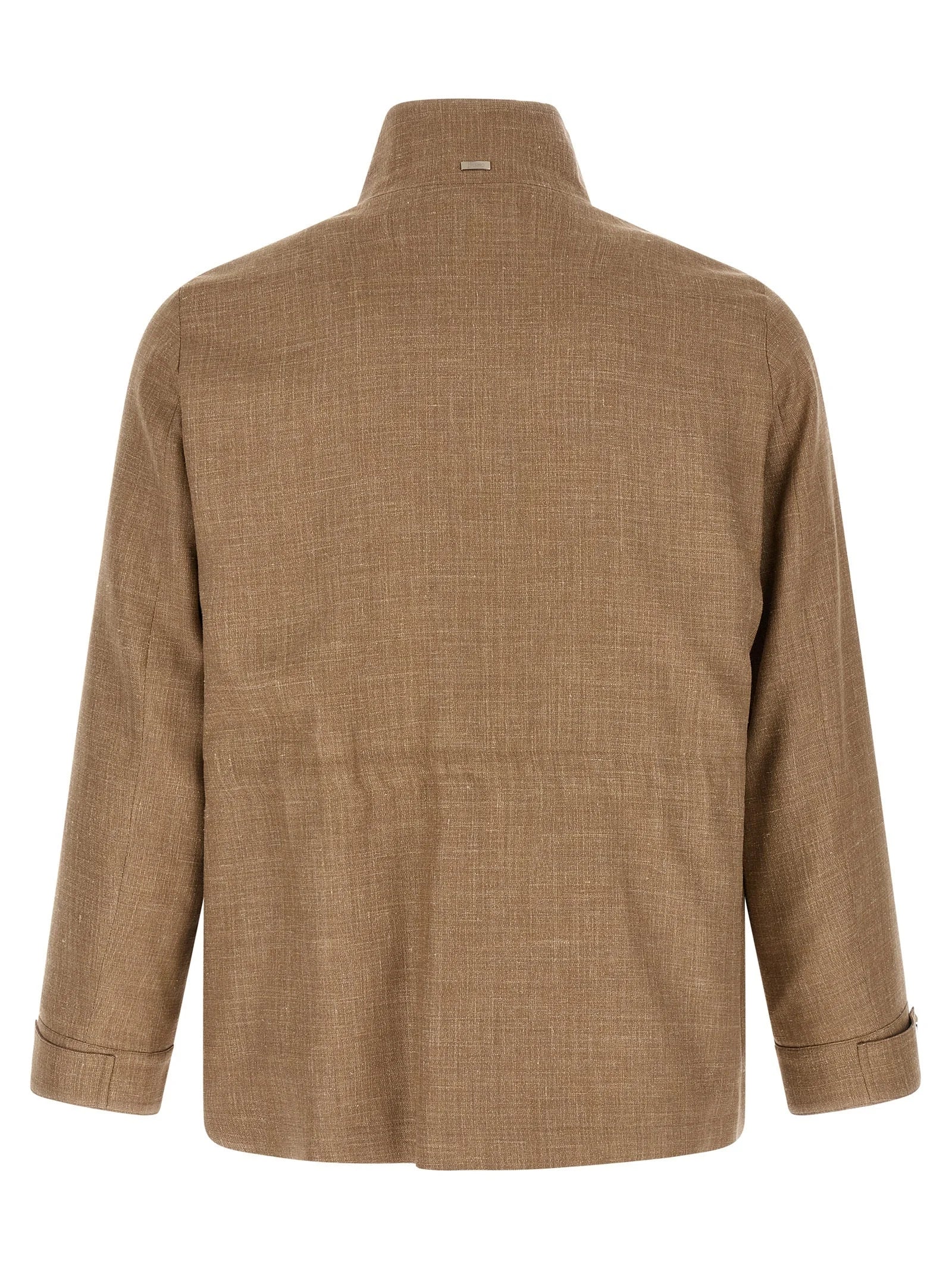 Herno Beige Wool Full-Length Jacket