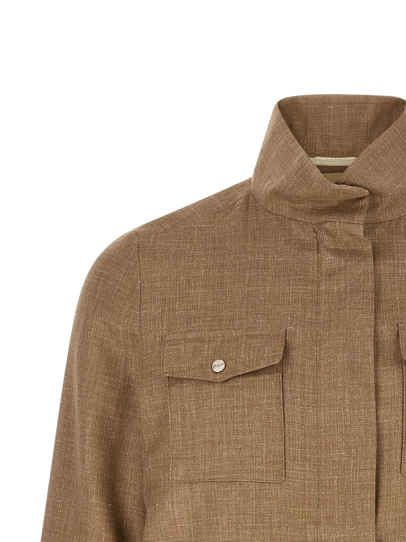 Herno Beige Wool Full-Length Jacket