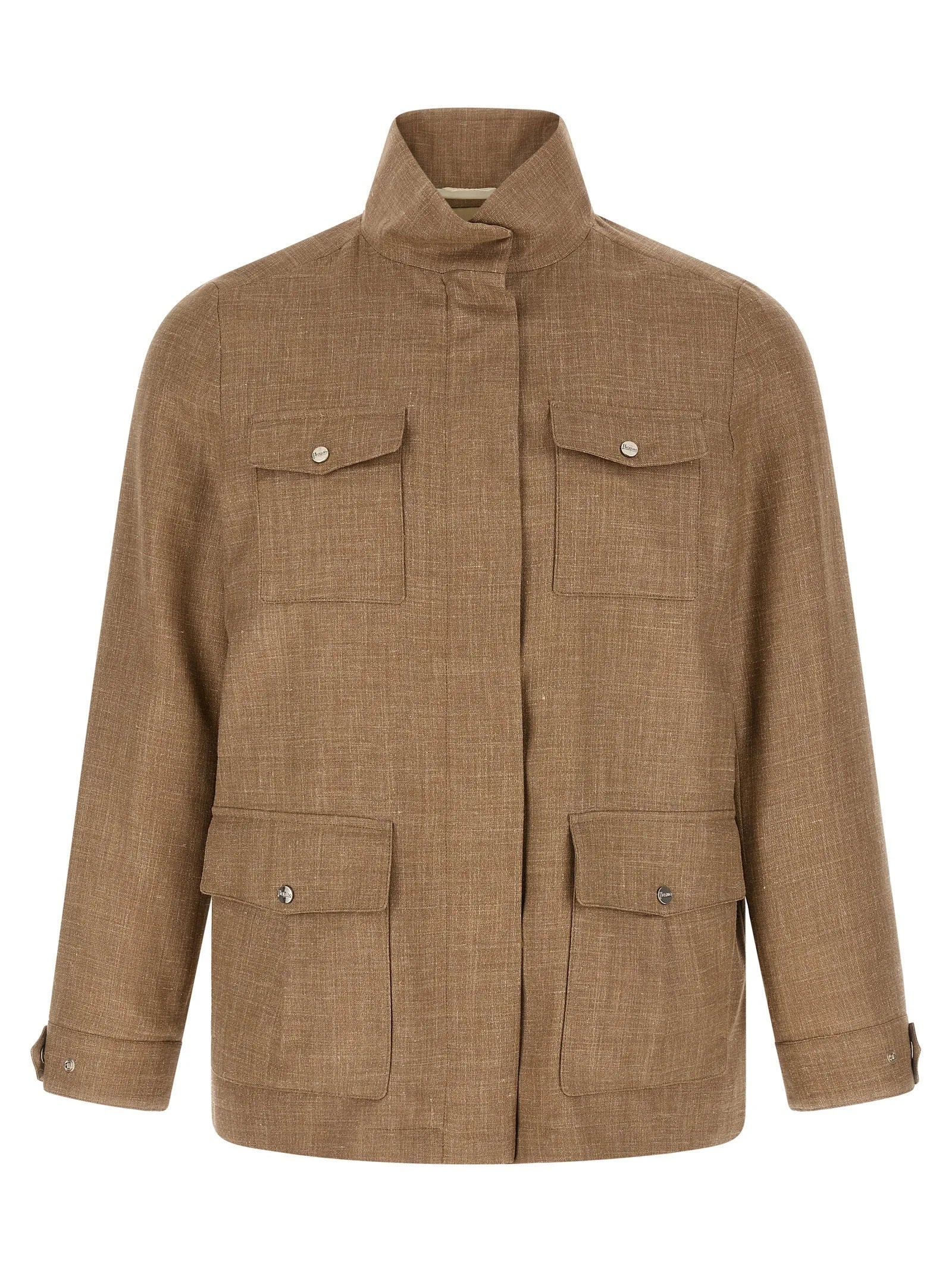 Herno Beige Wool Full-Length Jacket