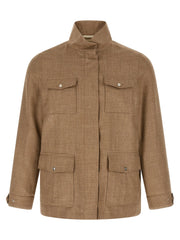 Herno Beige Wool Full-Length Jacket