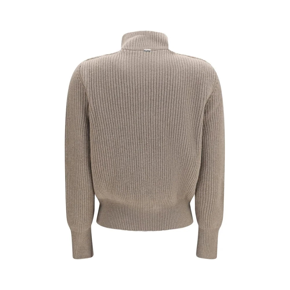 Herno Beige Wool Oves Aries Cardigan