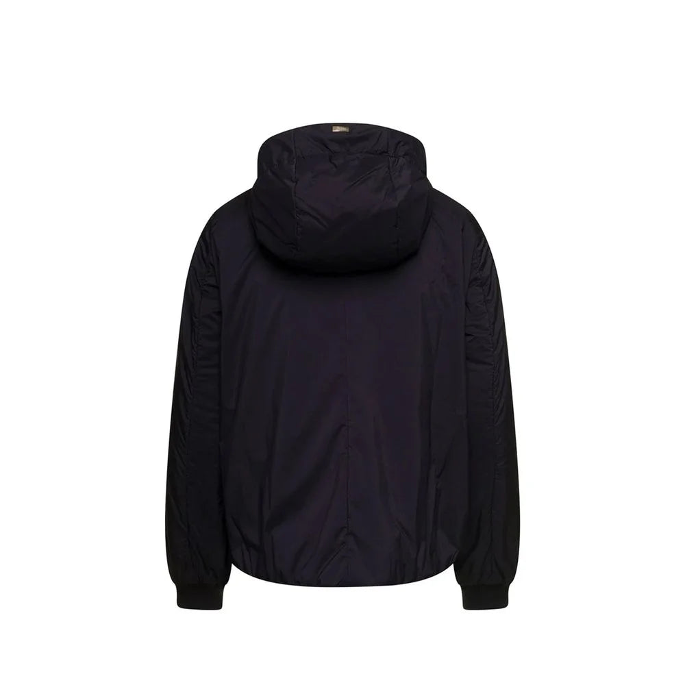 Herno Black Polyamide Bomber - 44