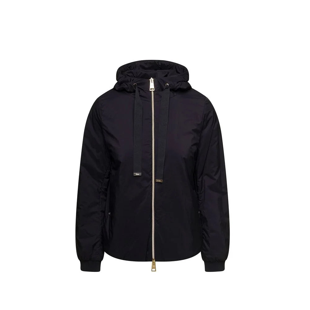 Herno Black Polyamide Bomber - 44