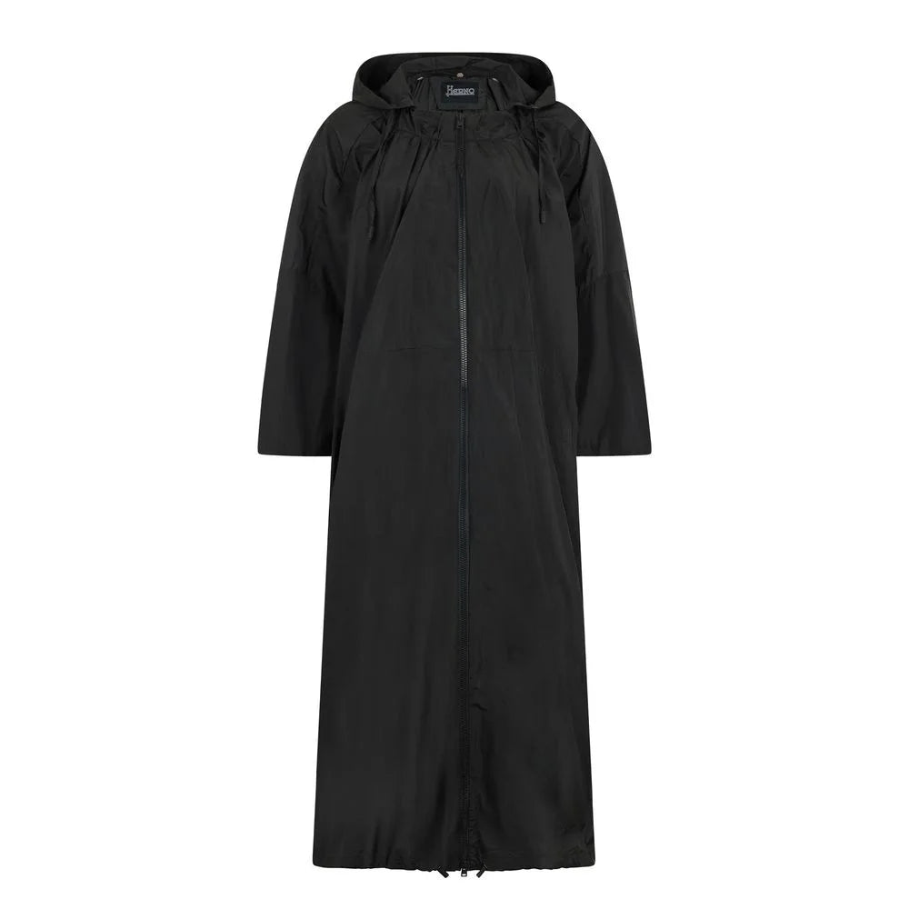 Herno Black Polyester Coat - 42