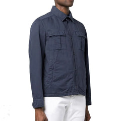 Herno Blue Cotton Coat - IT54 | XL
