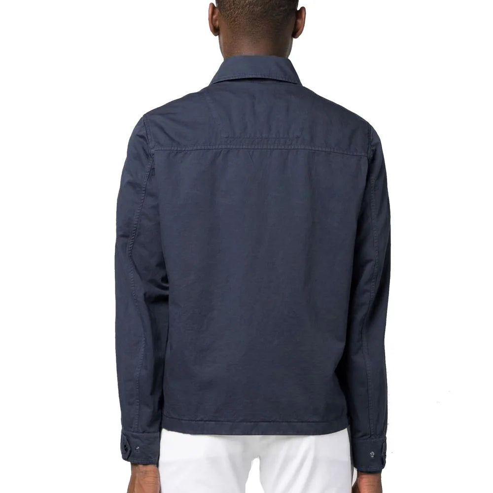 Herno Blue Cotton Coat - IT54 | XL