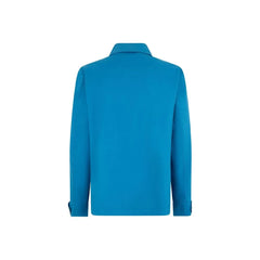 Herno Blue Cotton Full-Length Jacket - IT50 | L