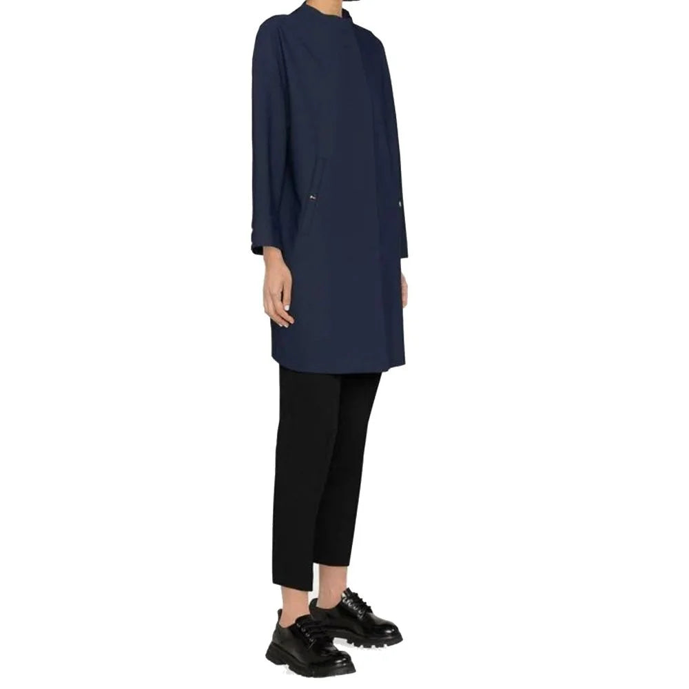 Herno Blue Elastane Coat - IT52 | XL