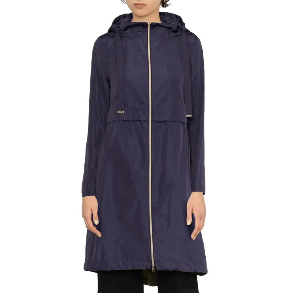 Herno Blue Polyester Coat - 42 - Coats & Jackets