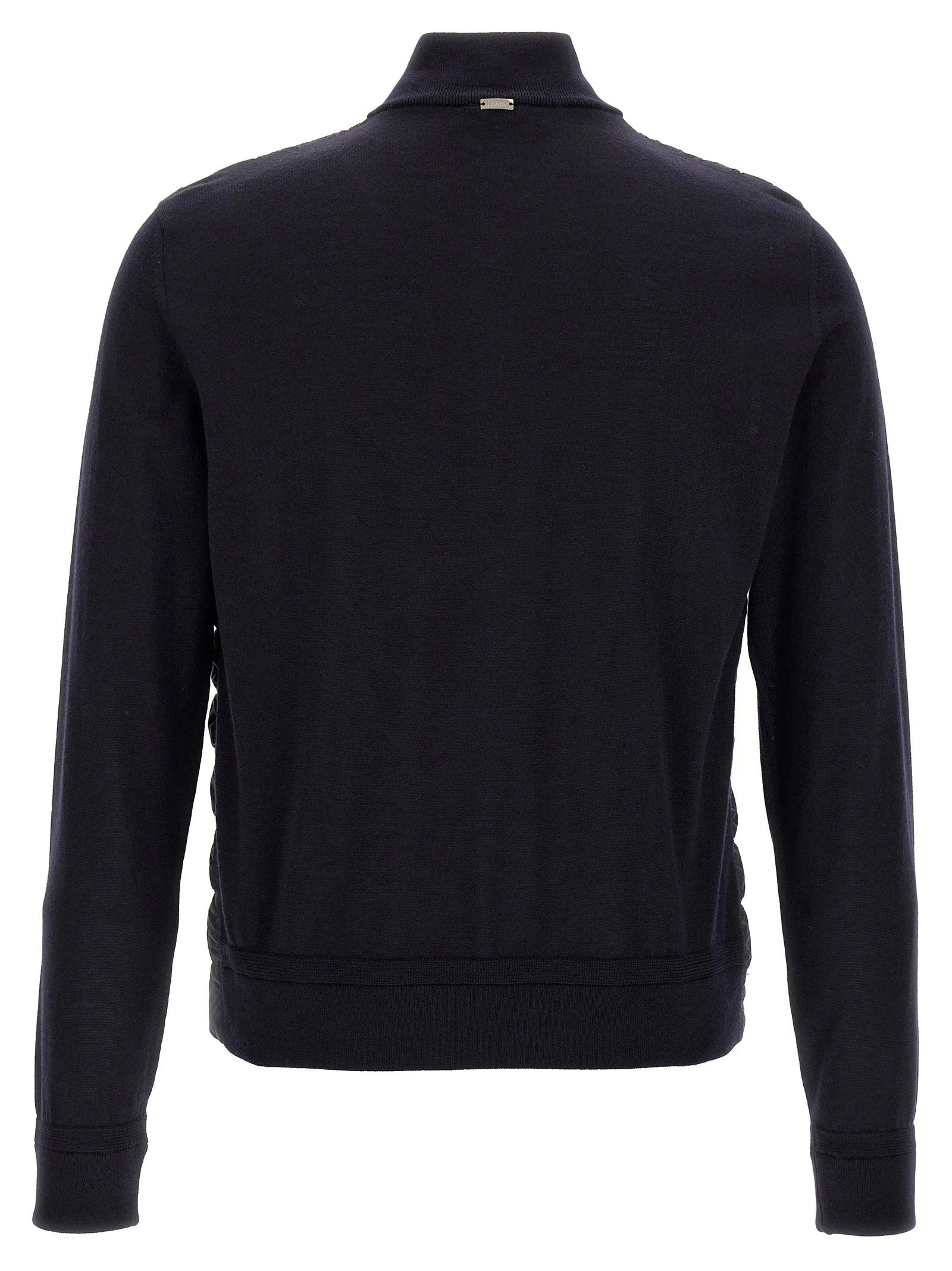 Herno Blue Virgin Wool Cardigan - IT50 | L