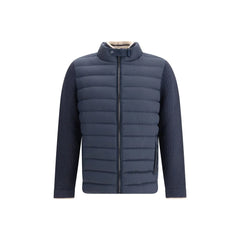 Herno Blue Wool Coat - Puffer Jackets