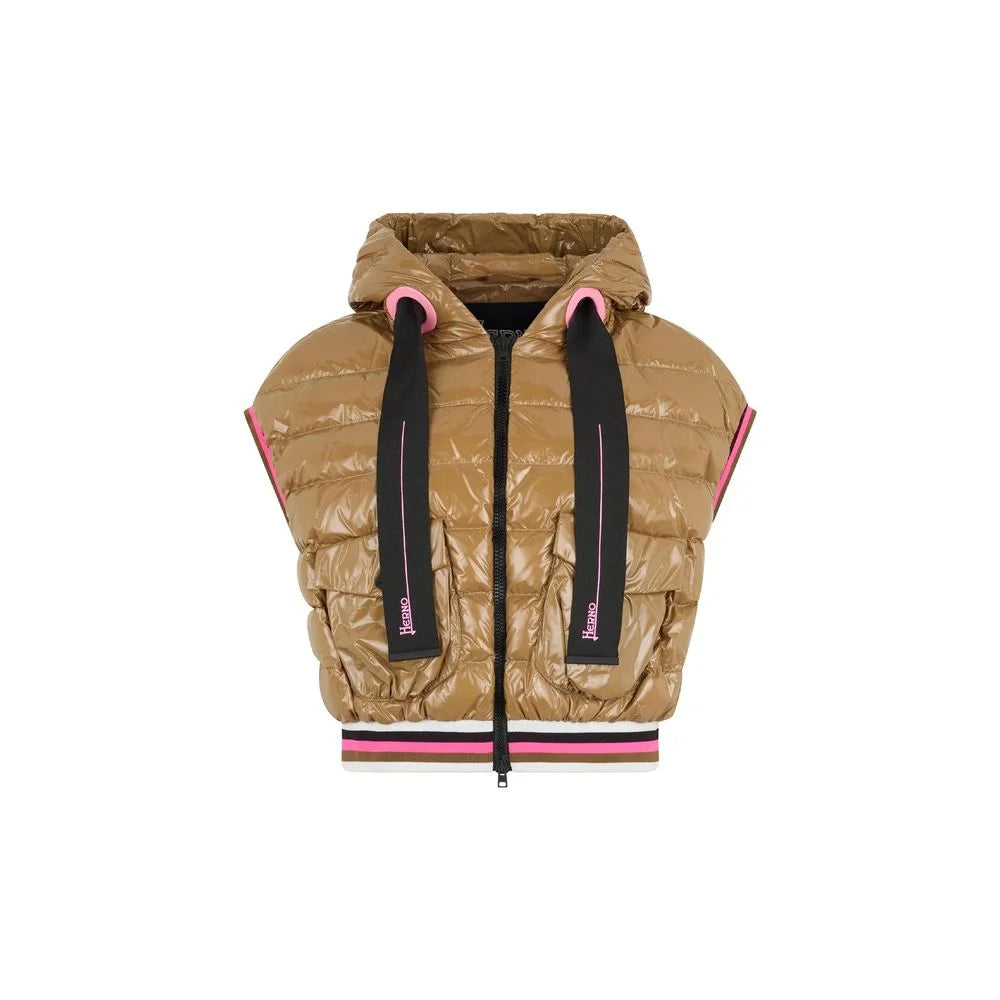 Herno Brown Polyamide Sleveless Jacket
