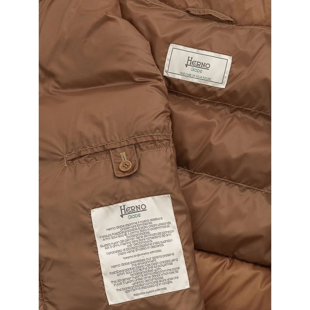 Herno Brown Polyamide Sleveless Jacket - IT50 | L - Vests