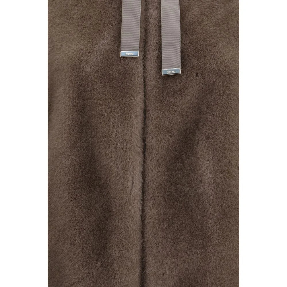 Herno Brown Polyester Full-Length Jacket