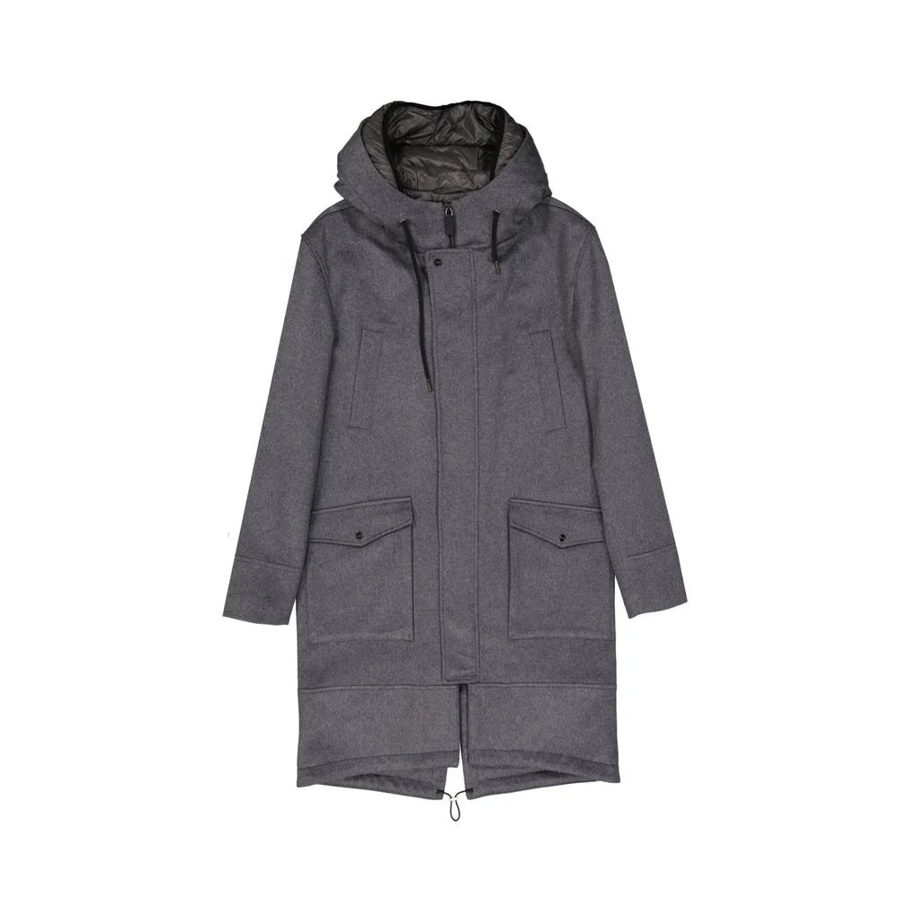 Herno Gray Cashmere Coat - IT52 | XL
