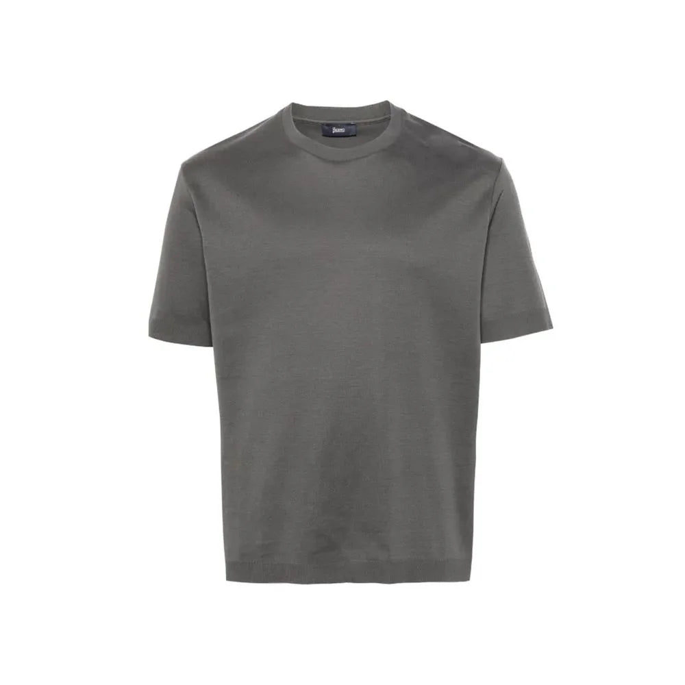 Herno Gray Cotton T-Shirt - IT50 | L