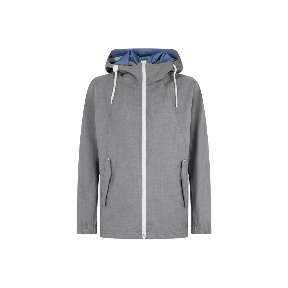 Herno Gray Virgin Wool Shell Jacket