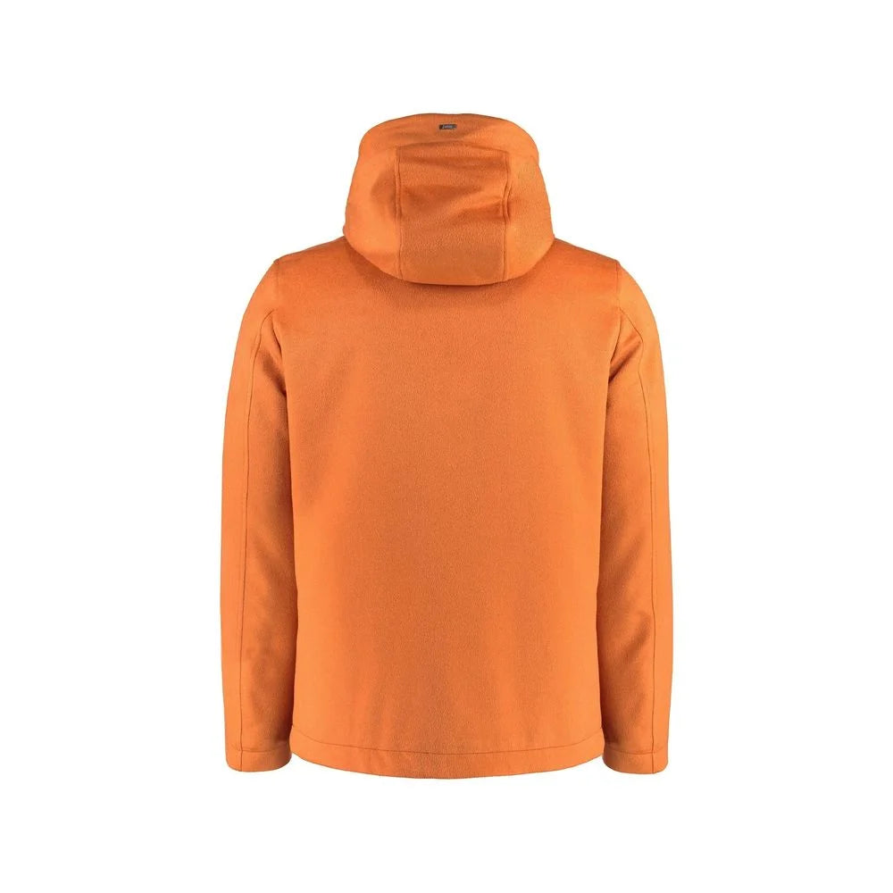 Herno Orange Cashmere Full-Length Jacket