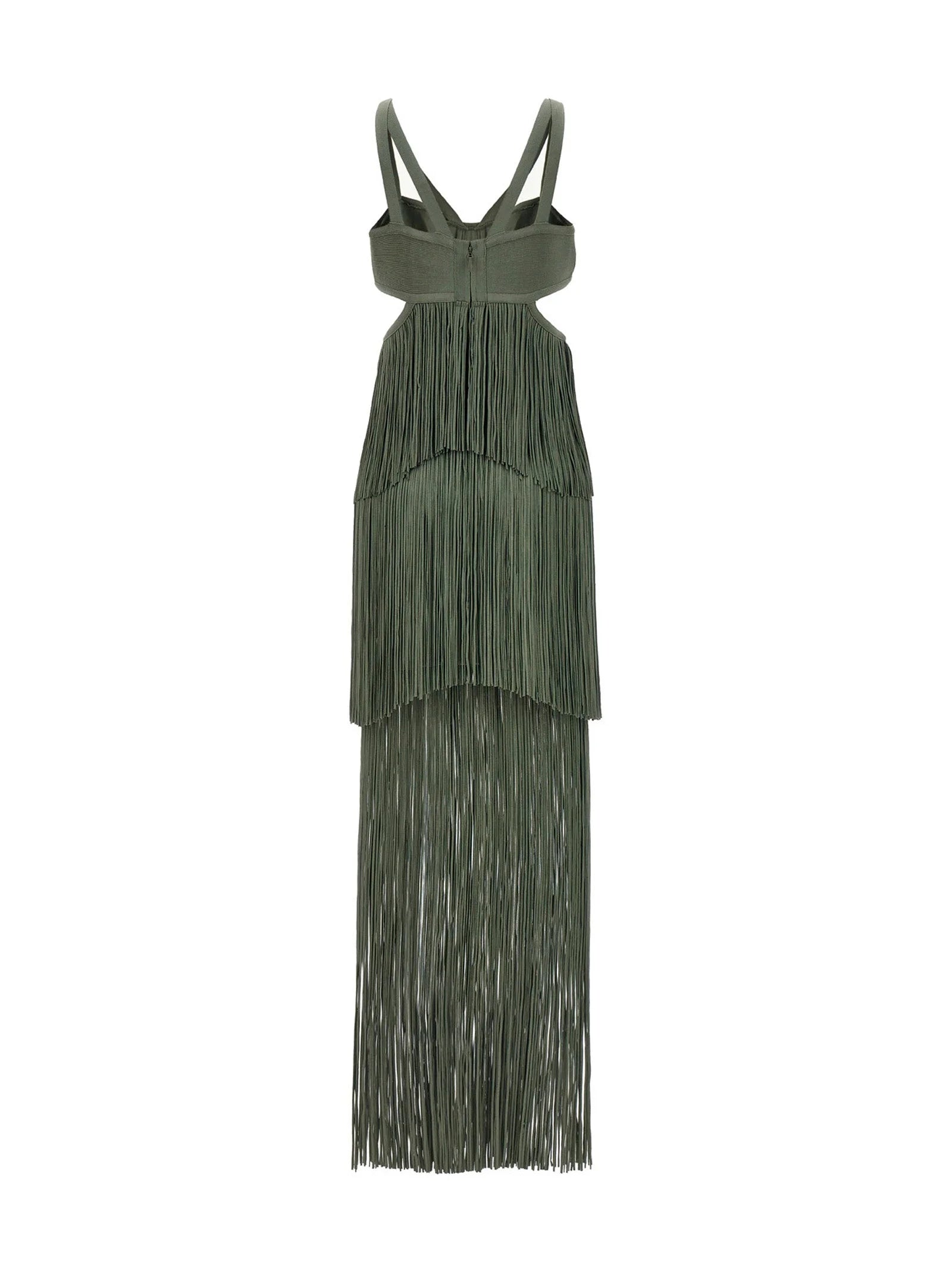 Hervé Léger Bicolor Rayon Long Dress - XS