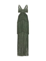 Hervé Léger Bicolor Rayon Long Dress - XS