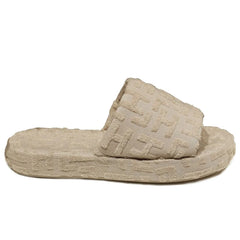 Hinnominate Beige Cotton Women Sandal - Slippers