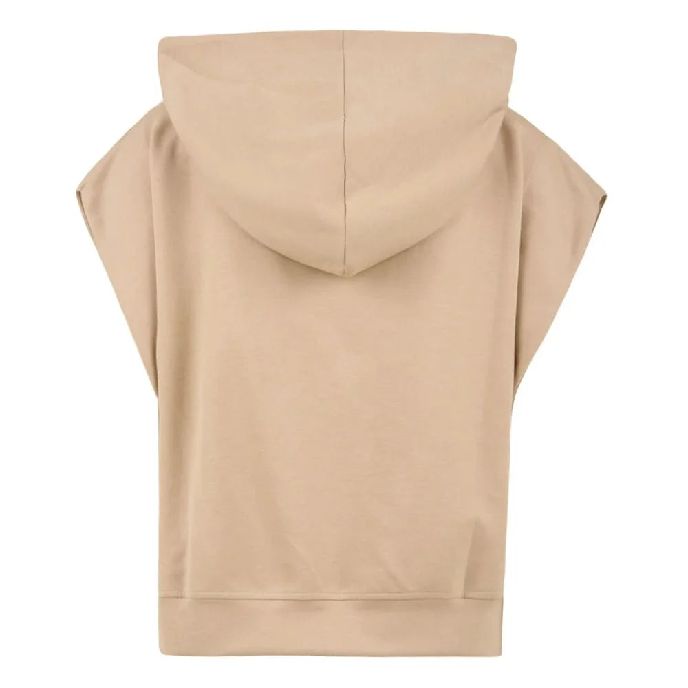 Hinnominate Beige Cotton Women Sleeveless Hoodie - Hoodies