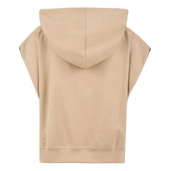 Hinnominate Beige Cotton Women Sleeveless Hoodie - Hoodies