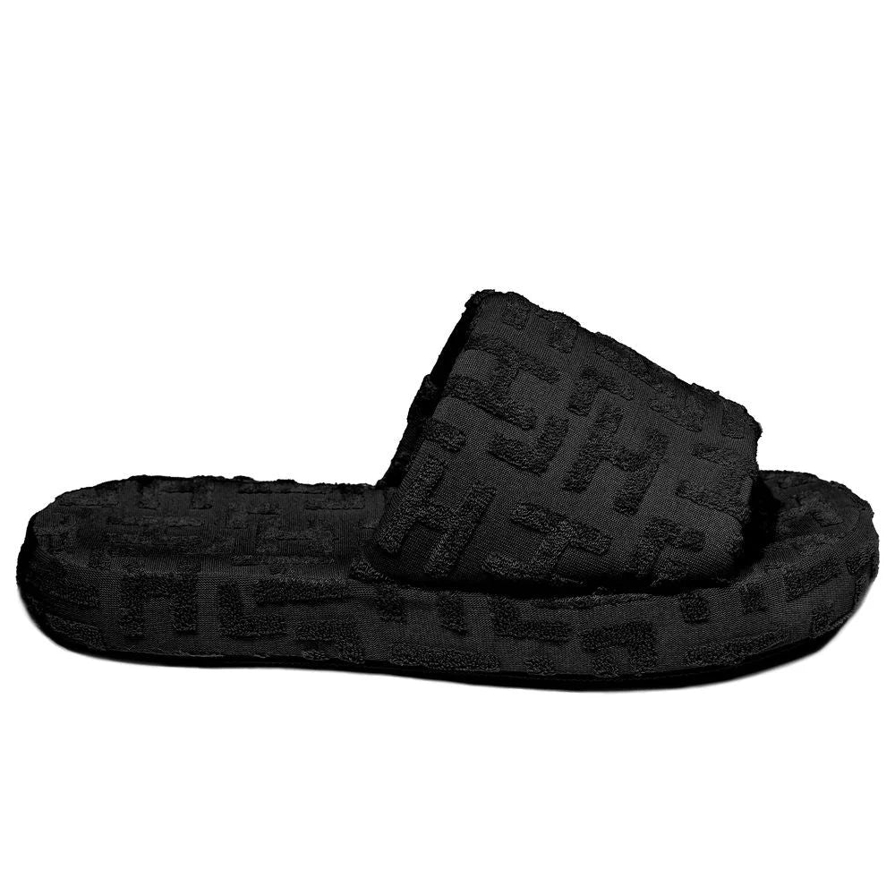 Hinnominate Black Cotton Women Sandal - Slippers