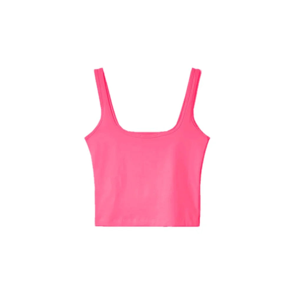 Hinnominate Fuchsia Cotton Women Top - Tank Tops