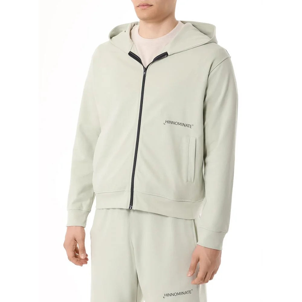 Hinnominate Green Cotton Men’s Hoodie - Hoodies