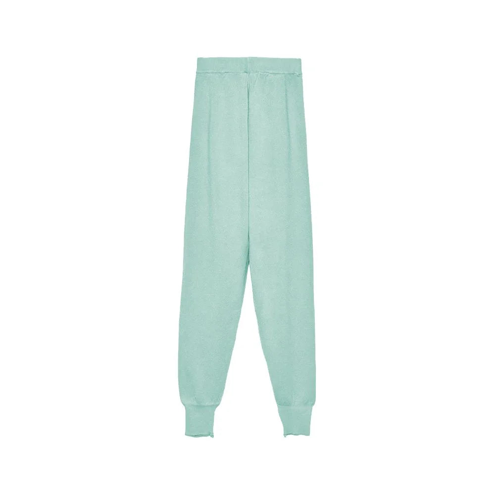 Hinnominate Green Wool Blend Women Pants - M - Joggers