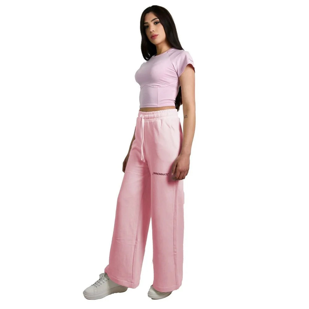 Hinnominate Pink Cotton Women Palazzo Pants - L - Pants