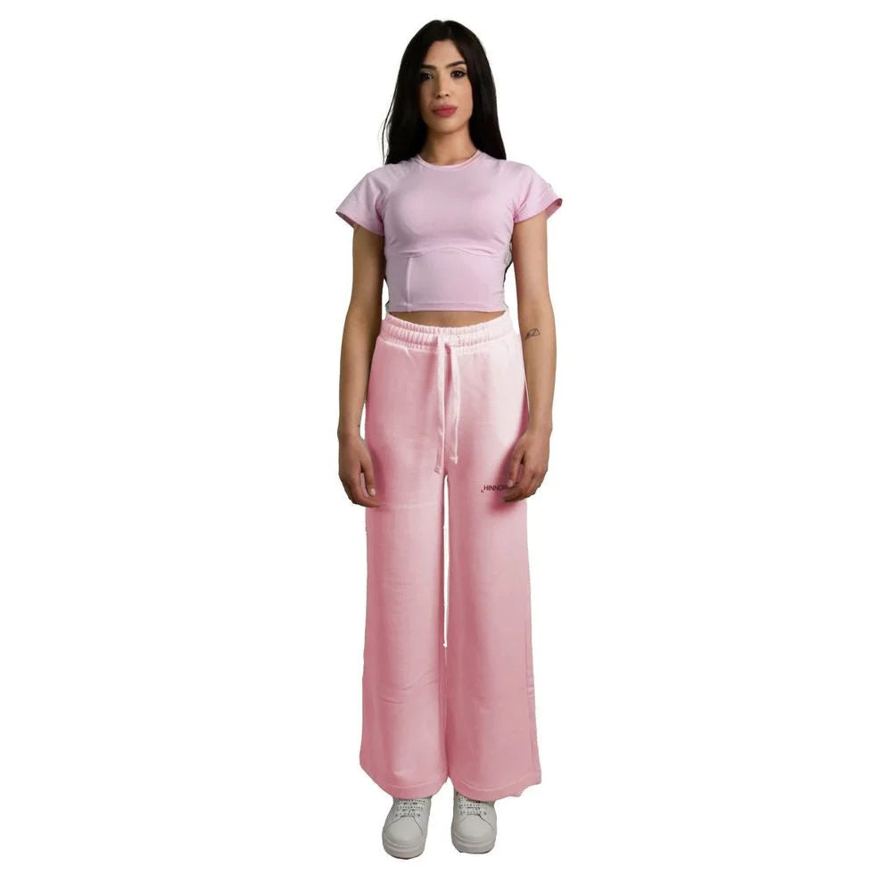 Hinnominate Pink Cotton Women Palazzo Pants - L - Pants