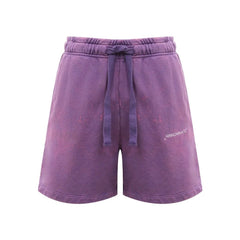 Hinnominate Purple Cotton Short - M - Jogger Shorts