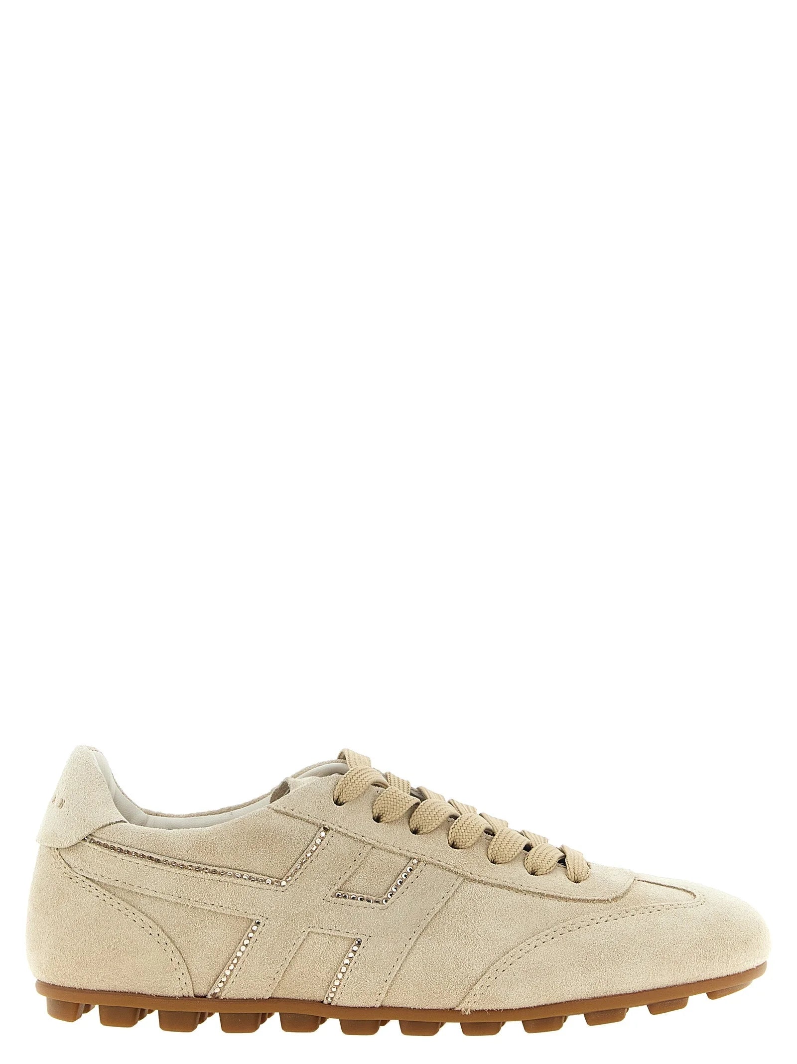 Hogan Beige Calfskin Athletic Sneakers