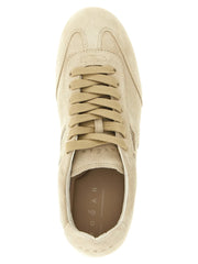 Hogan Beige Calfskin Athletic Sneakers