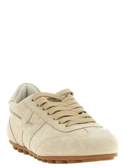 Hogan Beige Calfskin Athletic Sneakers