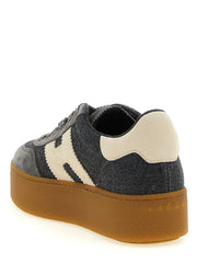 Hogan Gray Wool Platform Sneakers